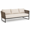 3-osobowa sofa ogrodowa z aluminium z kremowego poliestru