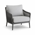 Fotel ogrodowy aluminium szary poliester