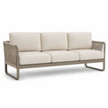 Sofa ogrodowa 3-osobowa beżowa aluminium poliester 200cm x 75cm x 85cm