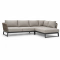 Sofa narożna ogrodowa z poliestru i stali 250x250 cm beżowa
