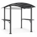 Metalowe zadaszenie ogrodowe szare 215x130x220 cm