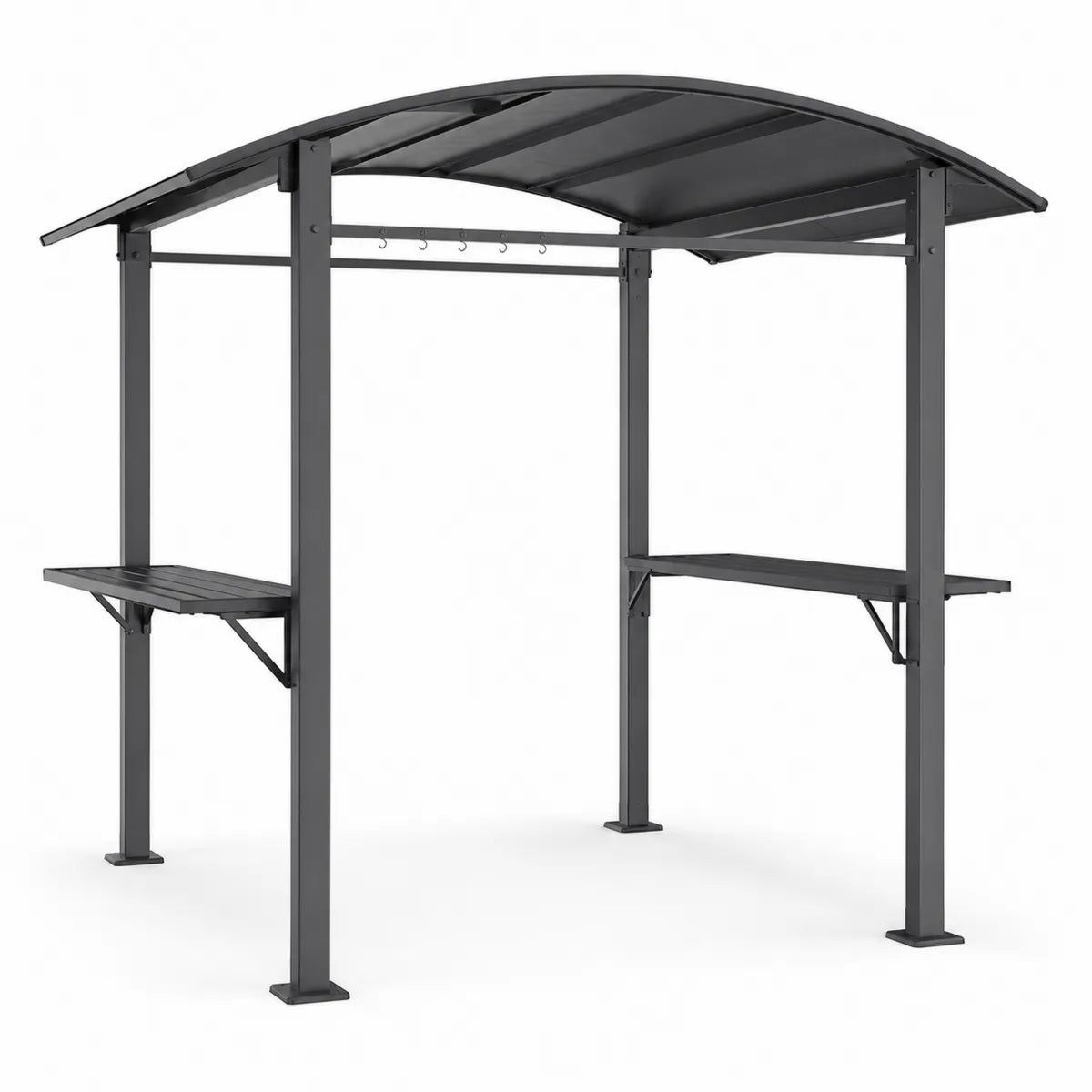 Metalowe zadaszenie ogrodowe szare 215x130x220 cm