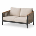 Dwuosobowa sofa z poduszkami z poliestru i aluminiowym stelażem