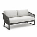 Dwuosobowa sofa z aluminium i sznurka, szary/grafitowy