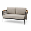 Sofa ogrodowa 2-osobowa z aluminium i drewna, 140x70x80 cm