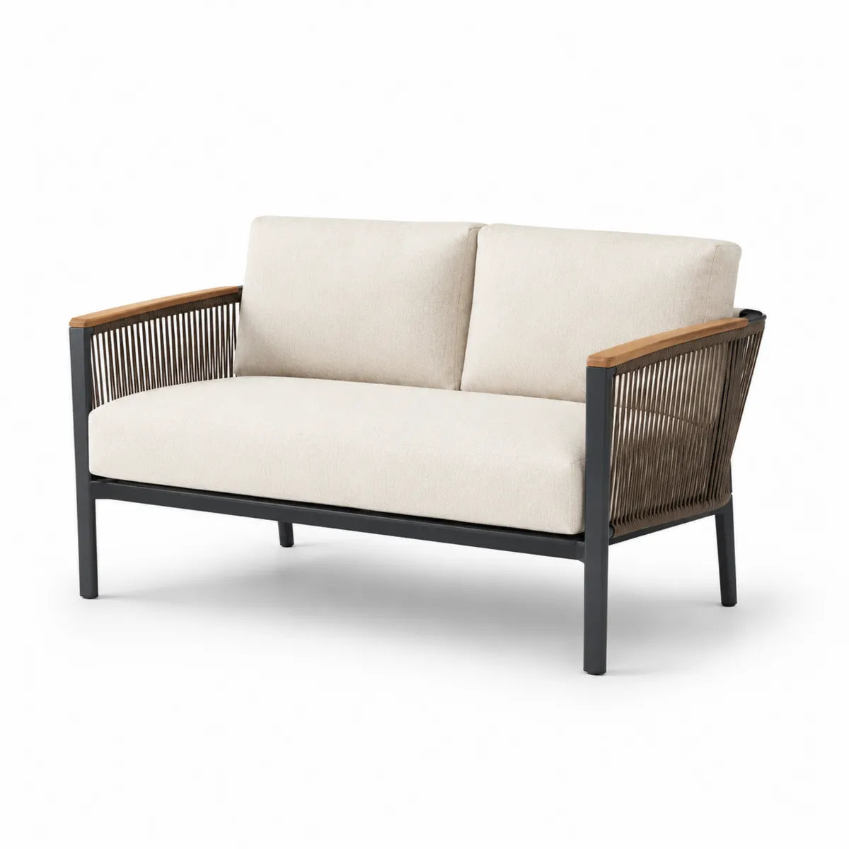 Dwuosobowa sofa z aluminium i linami