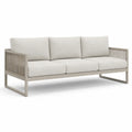 Sofa ogrodowa 3-osobowa aluminium tkanina poliestrowa beżowa