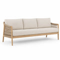 Sofa trzyosobowa z technorattanu i drewna dębowego 210x85x75 cm