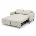 Sofa rozkładana beżowa poliester 200 cm