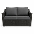 Dwuosobowa sofa ogrodowa z technorattanu z poliestrowymi poduszkami