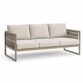 Sofa ogrodowa 3-osobowa z aluminiową ramą i tkaniną poliestrową w kolorze beżowym
