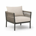 Fotel ogrodowy metalowy beżowy 80 cm