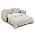 Sofa rozkładana z tkaniny lnianej beżowa 200 cm x 145 cm