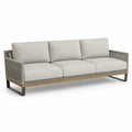 Sofa ogrodowa trzyosobowa z drewna akacjowego i metalowymi nogami