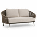 Sofa ogrodowa 2-osobowa z ramą aluminiową i obiciem poliestrowym