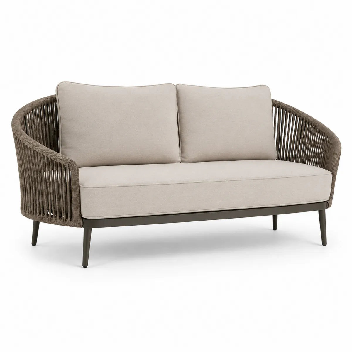 Sofa ogrodowa 2-osobowa z ramą aluminiową i obiciem poliestrowym