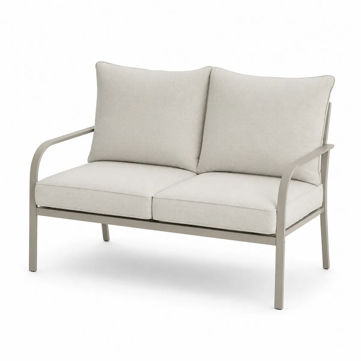 Sofa dwuosobowa aluminiowa kremowa