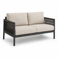 Sofa dwuosobowa z aluminium i poliestru, beżowa