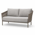 Sofa ogrodowa szara tkanina aluminium 160 cm