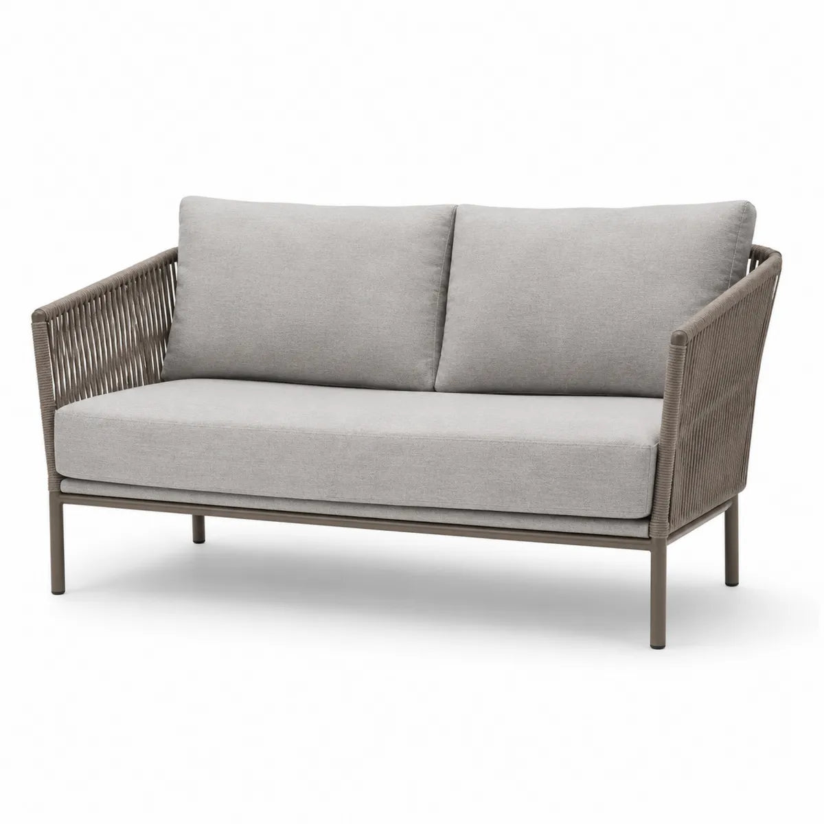 Sofa ogrodowa szara tkanina aluminium 160 cm