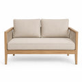 Sofa ogrodowa z drewna teakowego 140 cm beżowa