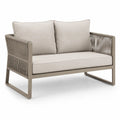 Sofa aluminiowa z poliestrowymi poduszkami, beżowa