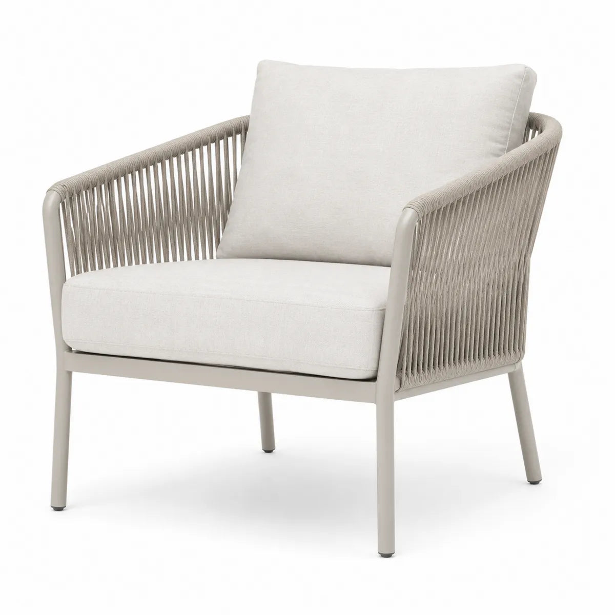 Fotel ogrodowy z podłokietnikami beżowy aluminium 70 cm