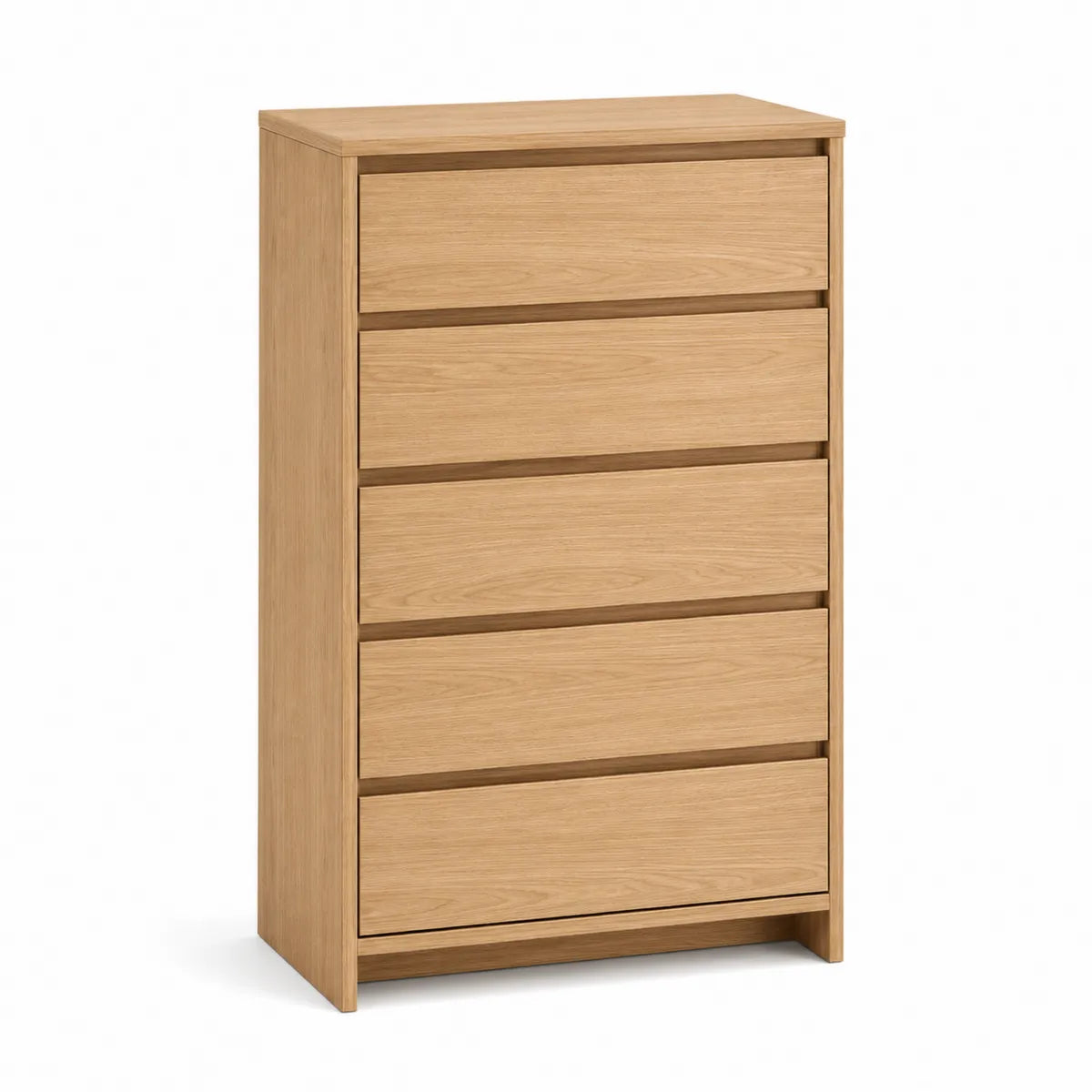 Komoda z 5 szufladami z litego drewna dębowego 80x40x120 cm