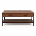 Stolik kawowy z drewna orzechowego i metalu 120x60x45 cm