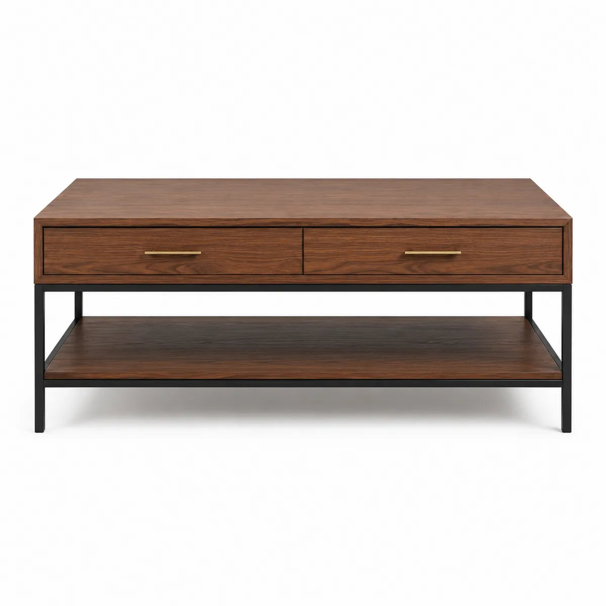 Stolik kawowy z drewna orzechowego i metalu 120x60x45 cm