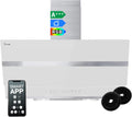KKT KOLBE okap kuchenny, HEAIR HEADS9005WM, 90 cm, przechył, oświetlenie LED, instalacja ścienna, dotyk, WiFi, stal nierdzewna, białe, WiFi HERMES9005WM