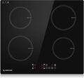 AMZCHEF płyta grzewcza, Płyta indukcyjna, 60 CM, 4 pola grzewcze, 7400 W, Boost, dotyk, blokada, zwrotny, licznik czasu, bezpłatna instalacja
