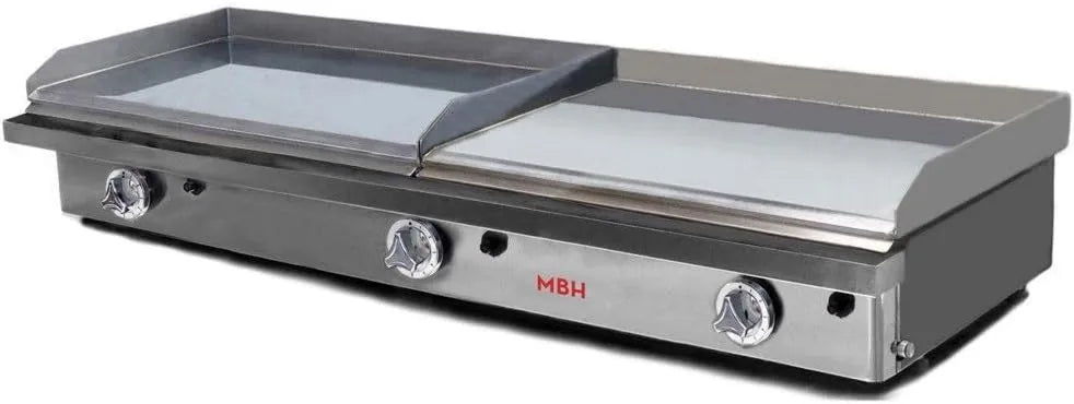 MBH - MAQUINARIA BAR HOSTELERÍA, Produkt przemysłowy plancha gaz 800 x 400 + 400 x 400 mm twarde chrom dla hotelu. Fry Top dwa obszary dla profesjonalnej kuchni dla bar i bar