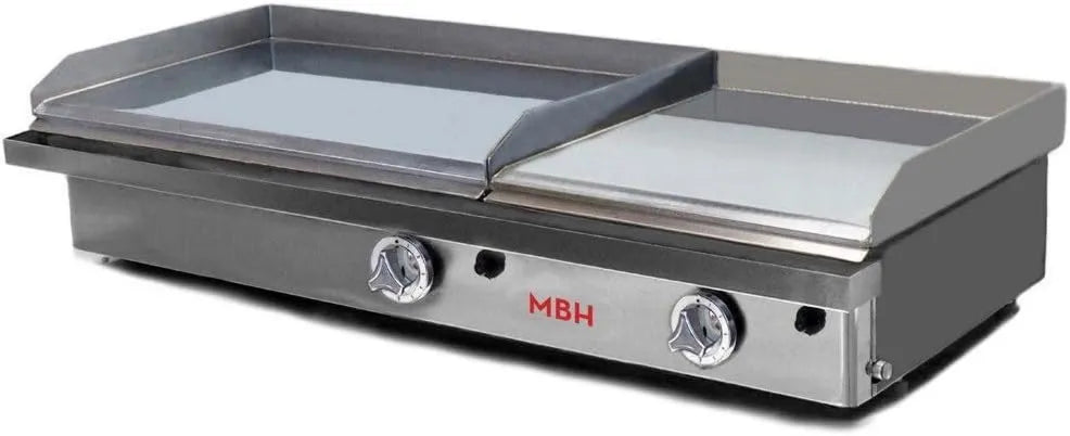 MBH - MAQUINARIA BAR HOSTELERÍA, Produkt Plancha gazu przemysłowego 600 x 400 + 400 x 400 mm w twardym chromie dla hotelu. Fry Top dwa obszary dla profesjonalnej kuchni dla bar i bar