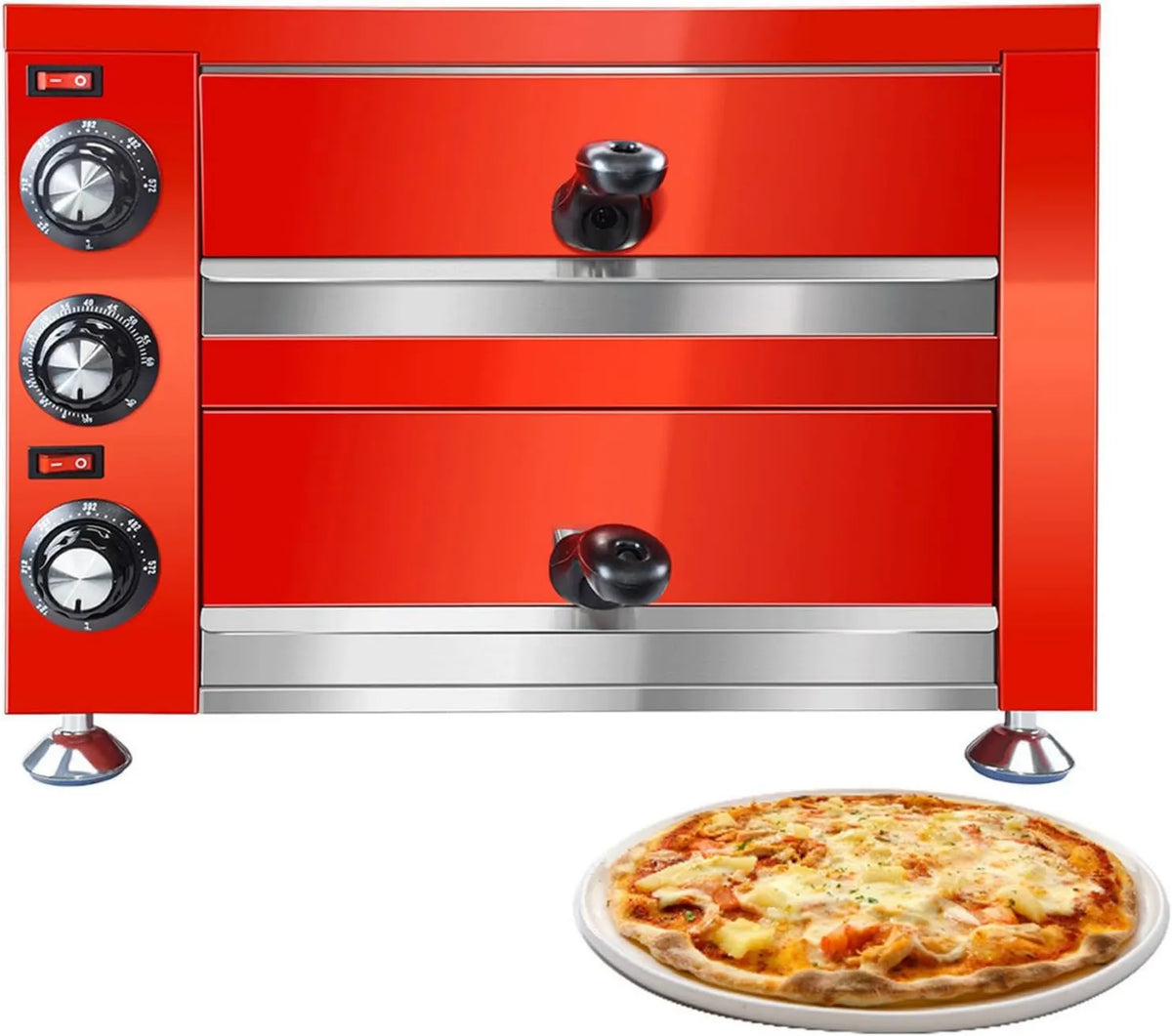 Hydravex piec do pizzy, Elektryczny mini piekarnik do pizzy, 12 cali, licznik, profesjonalny, restauracja, stal nierdzewna
