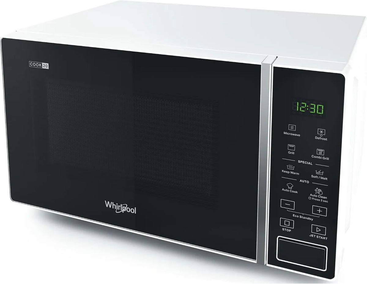 Whirlpool, Kuchenka mikrofalowa, 20 l, 203 W, grill, mikrofalówka, biały, grill wysoki