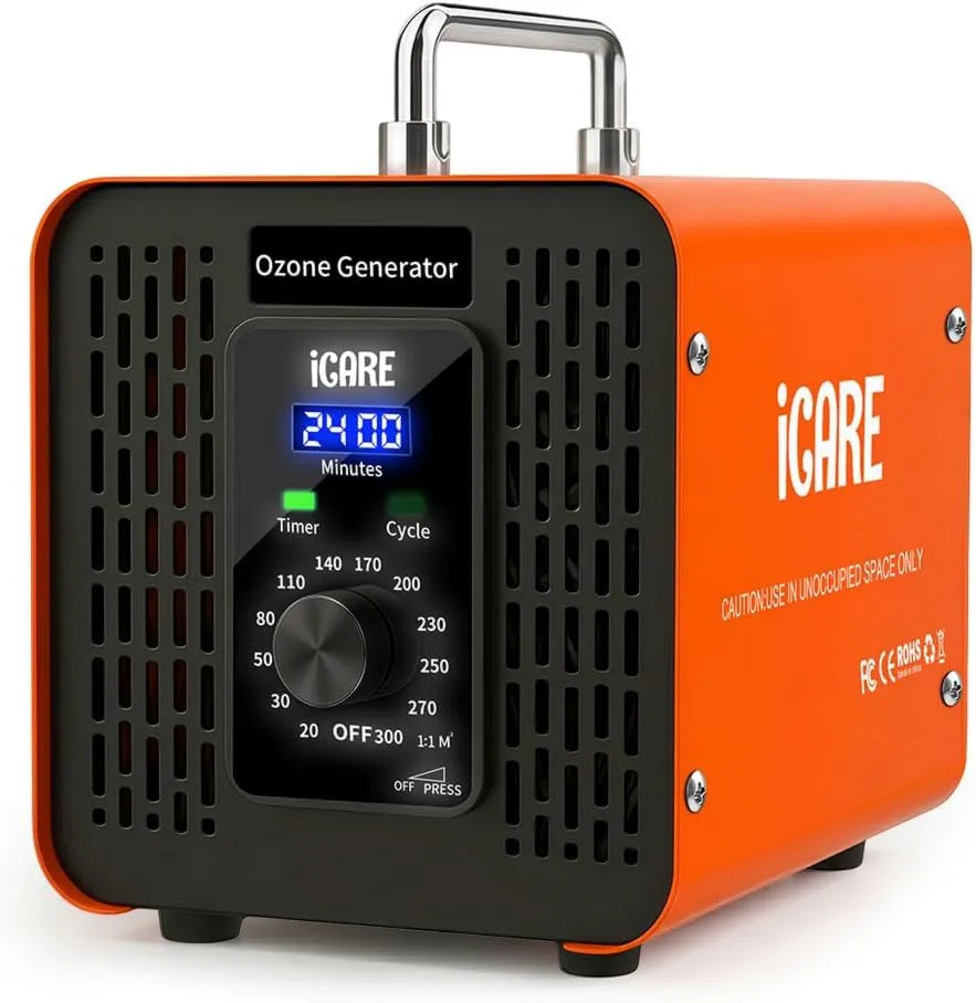 ICARE oczyszczacz powietrza, 60000mg / h Maszyna do ozonu, Generator, 2 Tryb, do domu, 60000mg/h
