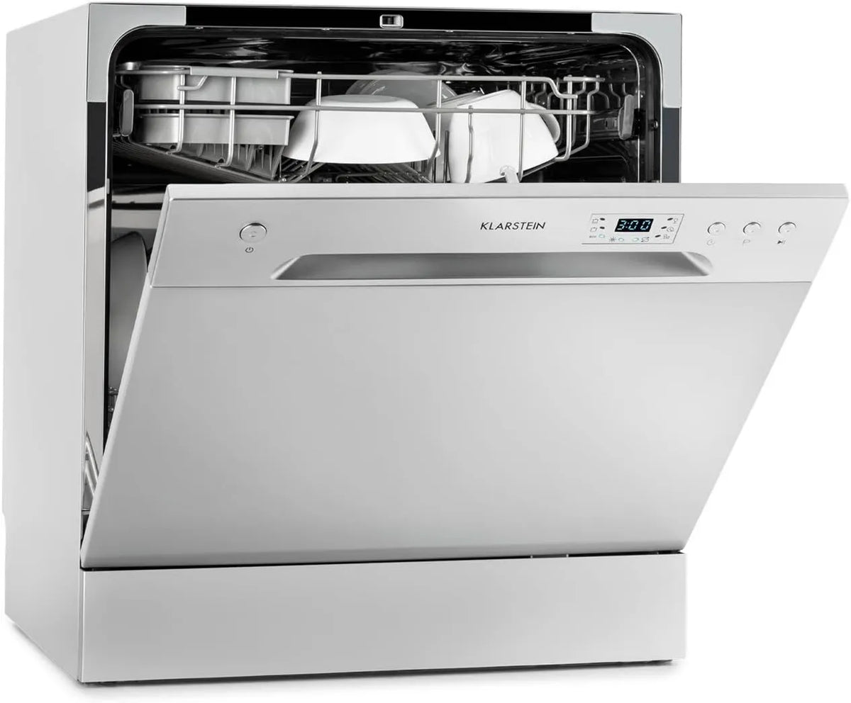 KLARSTEIN zmywarka wolnostojąca, zmywarka, 6 programów, przenośne, ciche, Mini Wash 8- kawałek Chiny, Compact Tabletop, Łatwy w instalacji