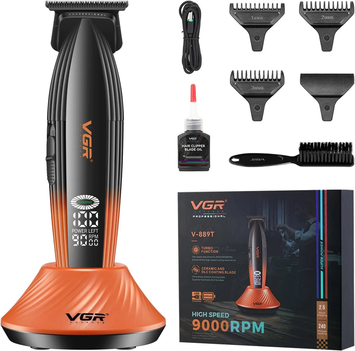 VGR maszynka do strzyżenia, 889T Turbo funkcja, 889T Barbe i Hair Who Sower Men for profesjonalny Use