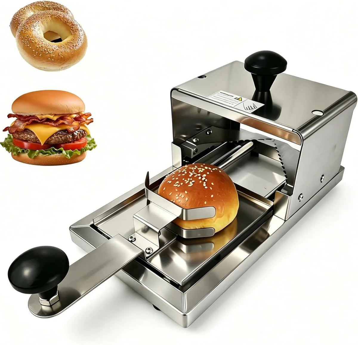 YZRDCXM krajalnica, Guillotine chleb, Generic Commercial Bagel Slicer, Hamburger Cup-Pain Manuel, Push- Push stal nierdzewna / Hand