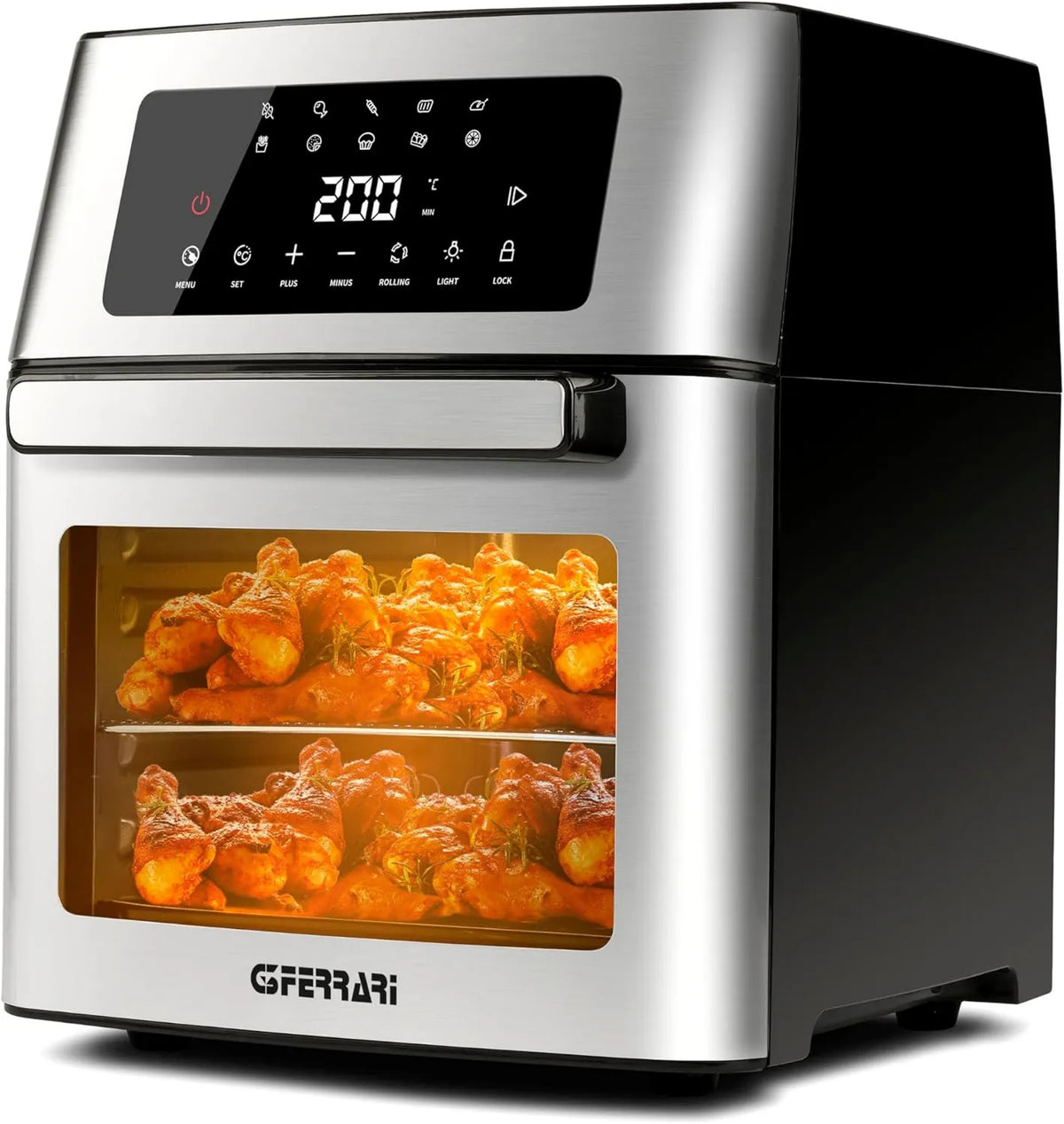G10182 G3 frytkownica, 1700 W, 10 programów, Ferrari Frytkownica powietrzna EVO 15 l, frytkownica powietrzna 15 litrów, wyświetlacz cyfrowy