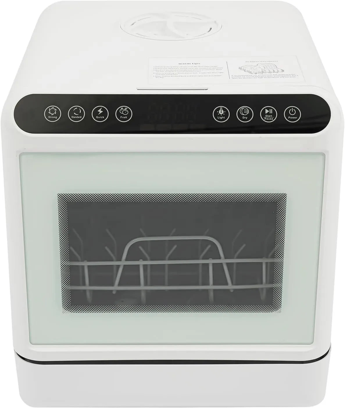 CLEADONG zmywarka kompaktowa, Zmywarka, 6 l, duży zbiornik, kemping, apartamenty, 6 l zbiornik wodny i ekran LED