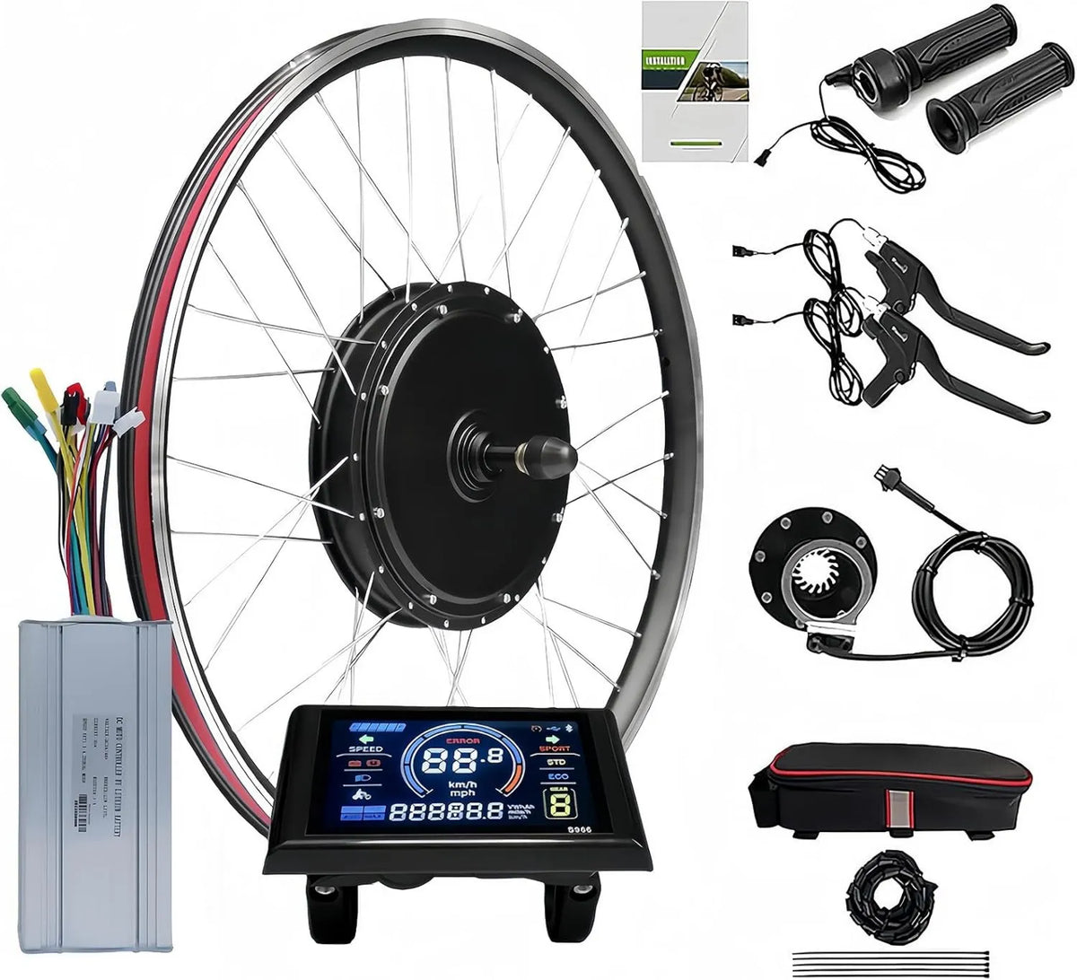 700C rower, 1500 W, silnik bezszczotkowy, Zestaw do konwersji roweru elektrycznego 48 V, bez przekładni, silnikiem w piaście roweru elektrycznego
