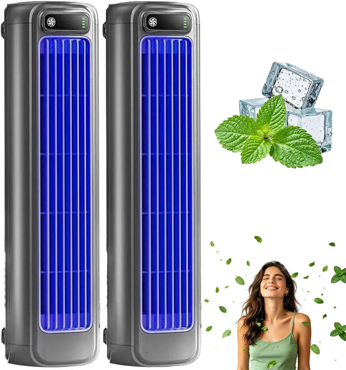 Neckhaven, Klimatyzator, przenośny, 3 prędkości, USB, cichy, niebieski, Bricoro Chłodzenie Ace Powietrze Odświeżające Przenośne