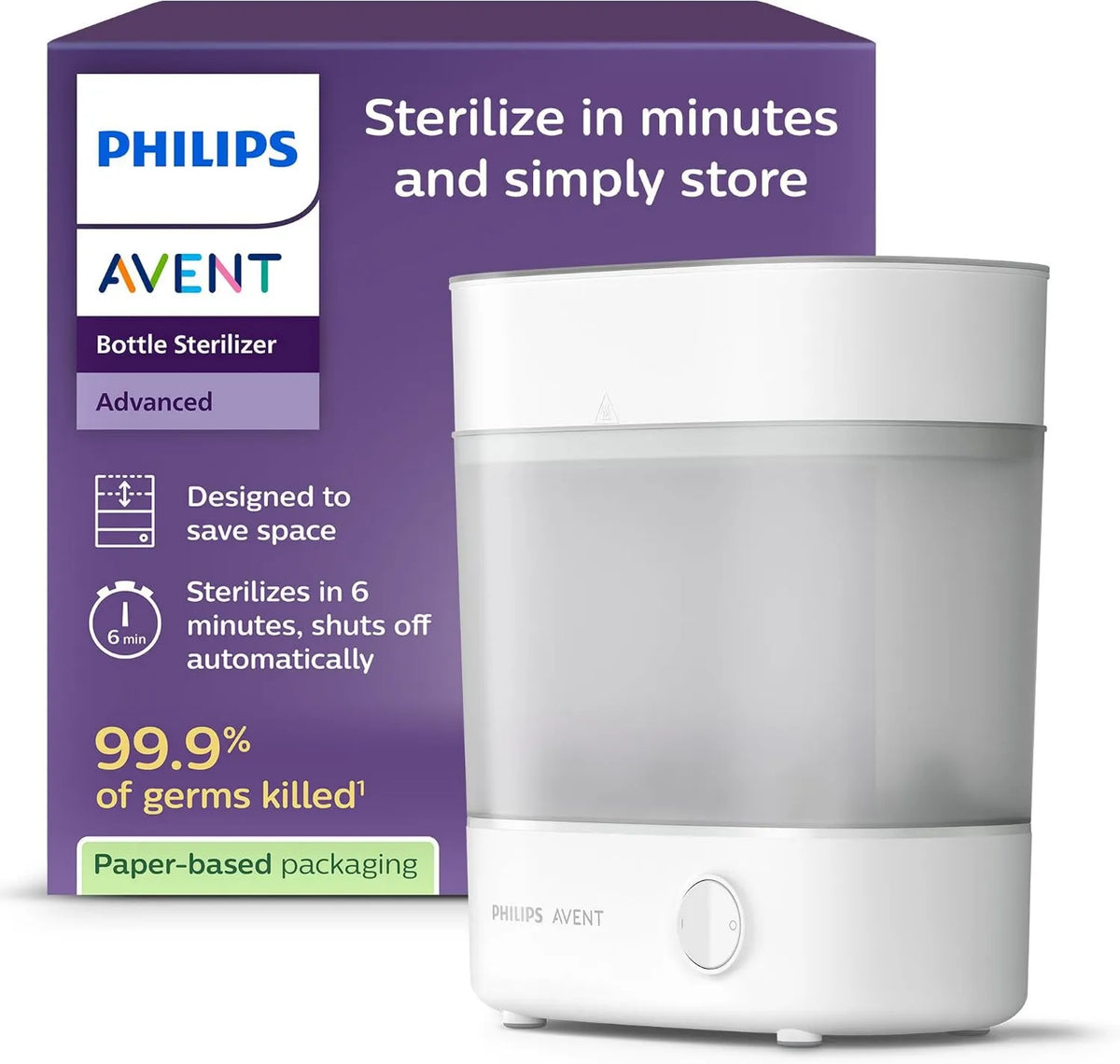 AVENT, Philips SCF291 / 00 Sterylizator, Płyta IPS, para SCF291/00