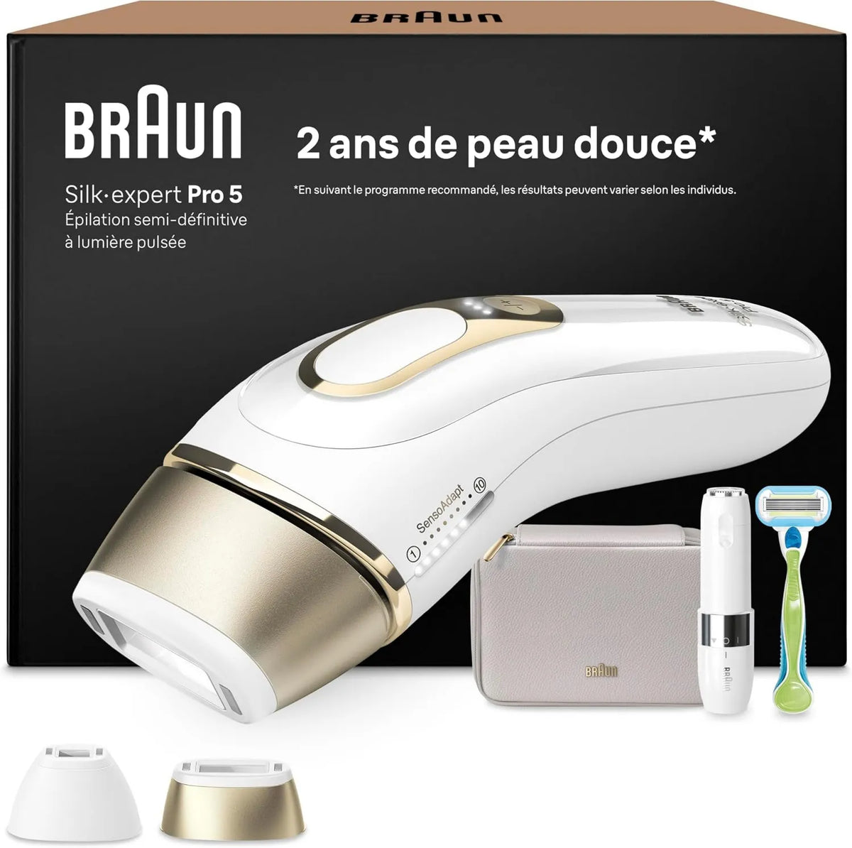 Braun depilator IPL, PL5156 Biały i złoty, Epilator Lumiere Pulsee Silk · ekspert Pro 5