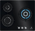 Electrolux płyta grzewcza, KGE6633NOK Gazowy, 60 cm, 3 pola grzewcze, Gazowy, Czarny, Powierzchnia Wok, Sterowanie przednie, Natychmiastowe ciepło, zapłon