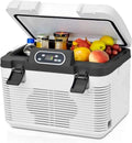 YuAiStore zamrażarka, 19 l, przenośny, LCD ekran, kemping, 17 litrów, 19 litrów, Lodówka samochodowa