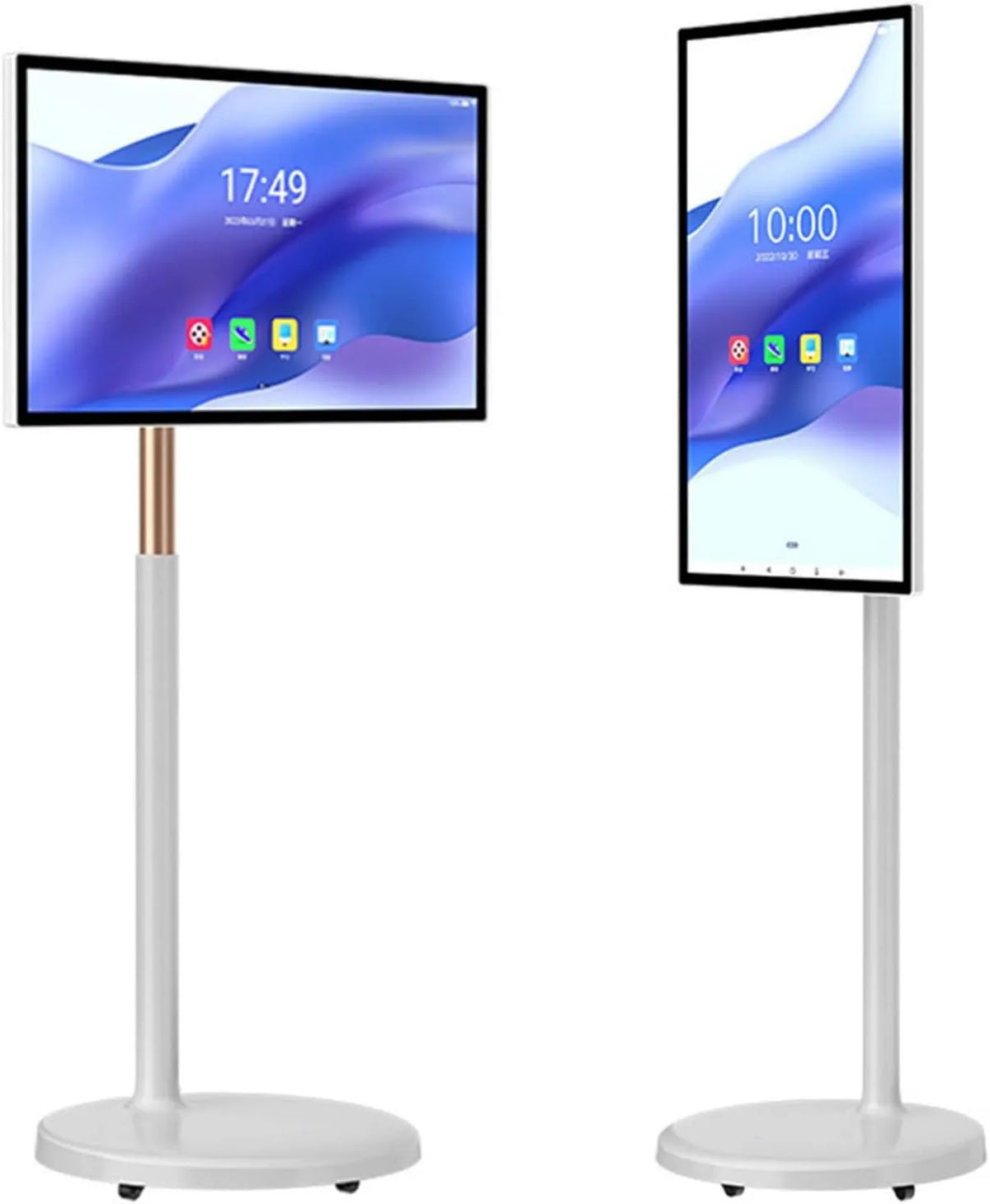 GEJLELDS, Smart TV 1080p 21.5in- 8 G128 G, TV, przenośne, poruszające się koła, dotyk, Android OS, regulowana stopa gruntowa i 360 ° obrotowa, rozdzielczość 21.5in-8 G128 G