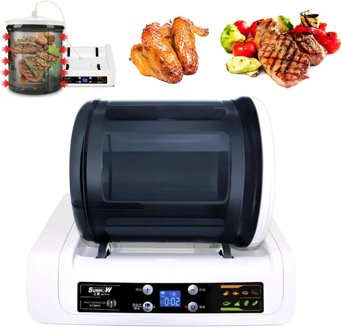 Generic, Maszyna do marynowania, grill i restauracja 5 l, 5 l, zegar